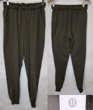 Lululemon Pant Jogger Women's 6 Olive Green Tie Waist Cinch Bottoms #W5672